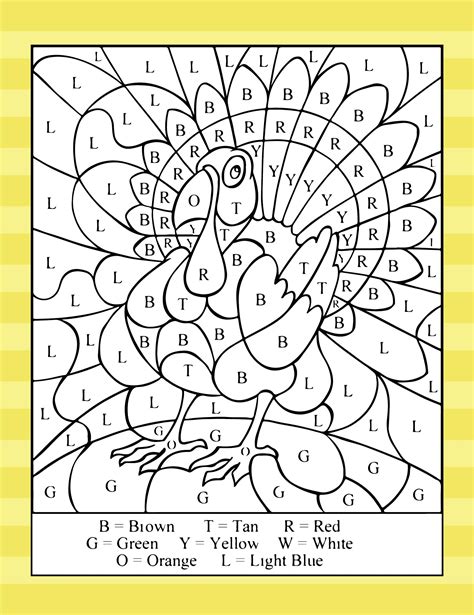 Printable Thanksgiving Color By Number